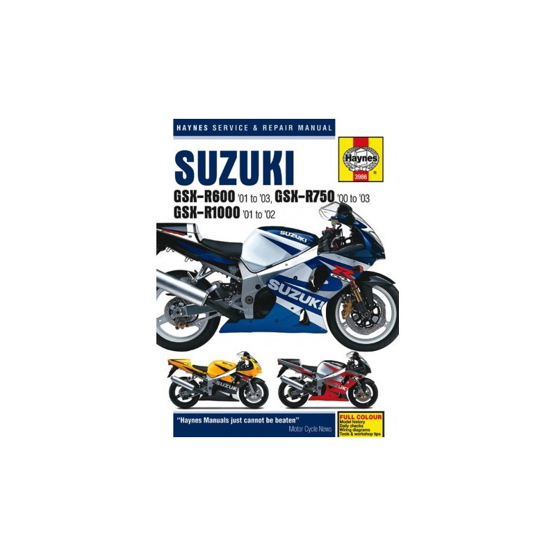 Suzuki GSX-R600 2001 - 2003 GSX-R750 2000 -2003 & GSX-R1000 2001 - 2002