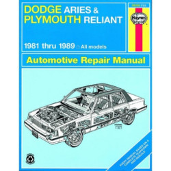 Dodge Aries amd Plymouth Reliant Haynes Repair Manual for 1981 thru 1989