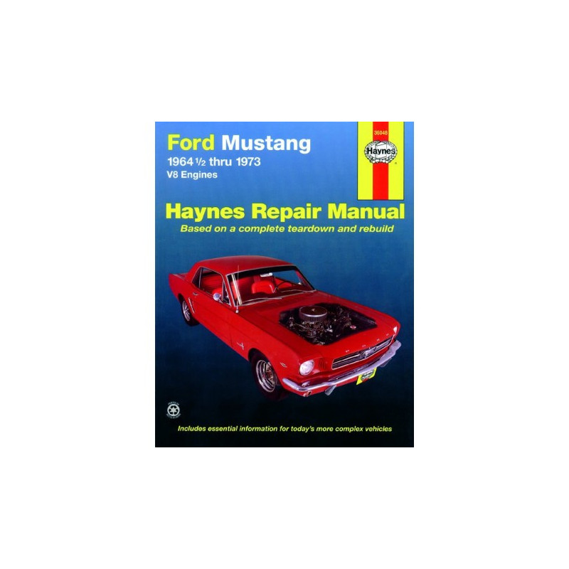 Ford Mustang Haynes Repair Manual covering V-8 engines for Mustang Mach 1 GT Shelby and Boss for 1964 ½ thru 1973