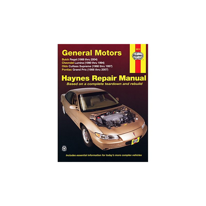 General Motors Haynes Repair Manual covering FWD models of the Buick Regal (1988 thru 2004) Chevrolet Lumina (1990