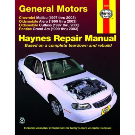 General Motors Haynes Repair Manual covering Chevrolet Malibu (1997 thru 2003) Oldsmobile Alero (1999 thru 2003) Ol