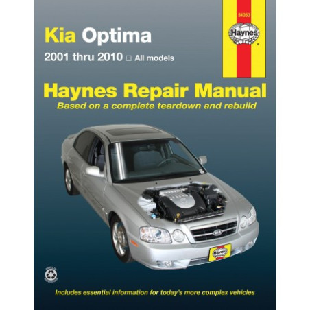 Kia Optima Haynes Repair Manual covering all Optima models for 2001 thru 2010