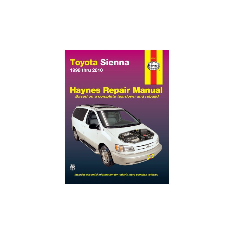 Toyota Sienna Haynes Repair Manual for 1998 thru 2010 (excludes AWD)