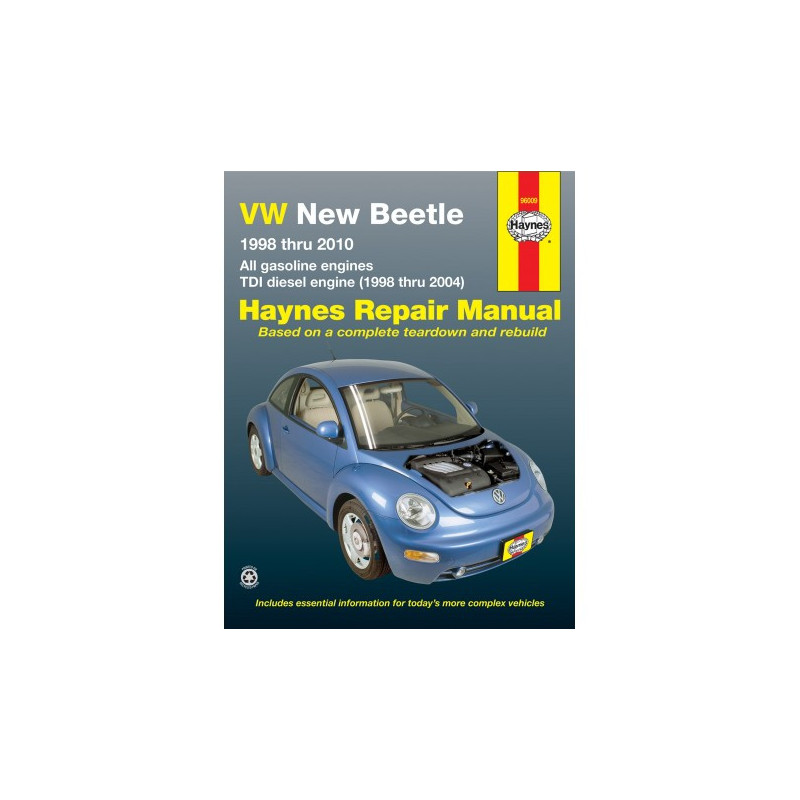 VW New Beetle Haynes Repair Manual for 1998 thru 2010 covering 1.8 and 2.0L gasoline engines and 1.9L TDI diesel en