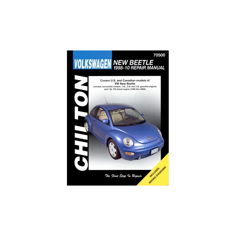 Volkswagen New Beetle Chilton Repair Manual for 1998-10 covering convertible models 1.8L 2.0L and 2.5L gasoline eng